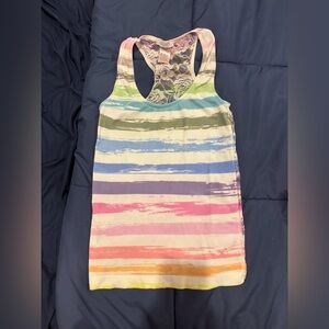 Delia’s Rainbow Stripe Lace Racerback Tank – One Size